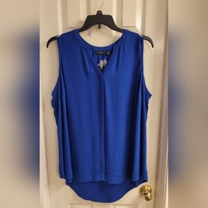 Blue sleeveless blouse